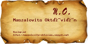 Maszalovits Oktávián névjegykártya